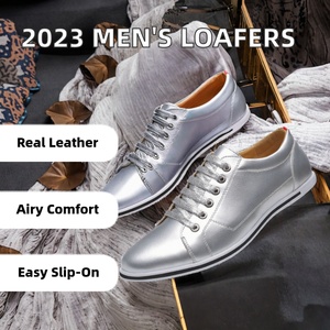 2023 Men's Classic Oxford Leather Casual Dress Shoes Breathable Gold Silver <b>Driving</b> Loafers Office Moccasin Gommino Anti-Slip - Product Image 3