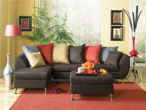 Performance fiable Nouvelle housse de canapé 5 places en cuir marron vif Style en tissu uni pour canapé inclinable sectionnel - Product Image 5