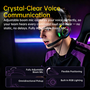 Auriculares para Juegos ASPOR A258 RGB con Controladores Grandes de 50 mm, Sonido Envolvente <span class=keywords><strong>3D</strong></span>, Diseño Ligero con Micrófono - Product Image 4