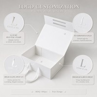 Boîte cadeau en carton rigide de luxe avec fermeture magnétique et laminage mat, logo personnalisé, pour bijoux et accessoires haut de gamme