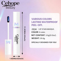 Rouge à Lèvres Liquide Mat Longue Tenue Effet Peel-Off, Teinte Éclatante, Imperméable, Anti-transfert