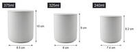 Bocal à Bougie Cylindrique en Céramique de Luxe Unique 12oz Mat, Vases Modernes Vides avec Couvercles