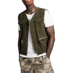 <span class=keywords><strong>Gilet</strong></span> multi-poches avec logo personnalisé <span class=keywords><strong>Gilet</strong></span> utilitaire en velours côtelé de haute qualité pour hommes, vente en gros et amincissant - Product Image 1