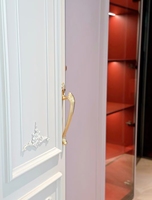 Porte intérieure classique en bois massif sculpté, design français, finition imperméable, fabriquée à la main en bois de cerisier pour chambre à coucher, portes doubles