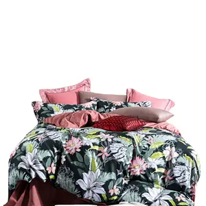 Duvet Cover Comforter Nữ Hoàng Thiết Lập Hoa In Phong Cách Châu Âu Sang Trọng Bộ Đồ Giường