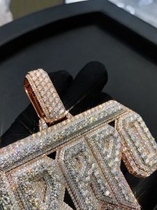 Ювелирные изделия VOAINO на заказ лабораторные бриллиантовые ювелирные изделия в стиле хип-хоп 9K 14K 18K золотое письмо кулон - Product Image 5