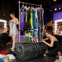 Sac de voyage à roulettes pour danseurs, chariot avec support pour costumes et tenues de scène