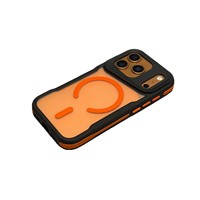 Étui de téléphone transparent mat de luxe véritable avec support pour iPhone 17 12 13 14 15 16 17 Pro Max Plus, coque rigide magnétique