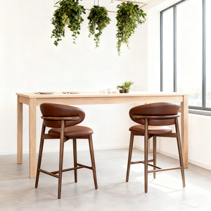 Tabourets <span class=keywords><strong>de</strong></span> bar <span class=keywords><strong>de</strong></span> luxe, chaises <span class=keywords><strong>de</strong></span> comptoir pour îlot <span class=keywords><strong>de</strong></span> cuisine à domicile, chaises en bois pour restaurant, tabourets hauts bon marché, vente en gros personnalisée - Product Image 4