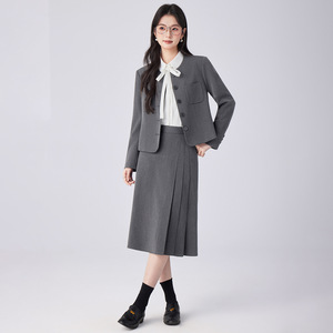 Women's Suit Set Midi Skirt Black Office Lady Anti-Wrinkle Commuting Work Wear - Product Image 3