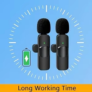 Factory K9 Wireless Stereo Lavalier Micrófono Live Youtb Outdoor <span class=keywords><strong>Mini</strong></span> Noise Tiok Cancelación Lapel Mic - Product Image 2