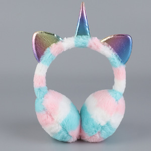 <span class=keywords><strong>Cache</strong></span>-oreilles <span class=keywords><strong>licorne</strong></span> pliables, colorés et scintillants, chauds et moelleux pour l'hiver, vente en gros, protège-oreilles pliables pour rangement - Product Image 5
