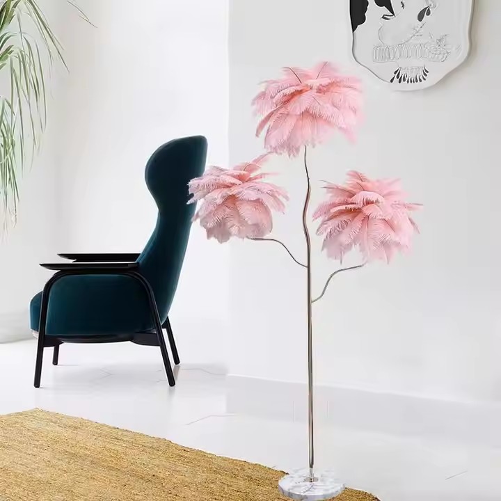 ostrich feather floor lamp