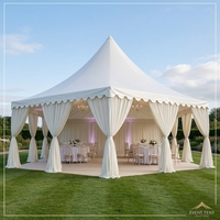 Pergola Pagode Moderne en Aluminium Blanc avec Fenêtre Arquée pour Terrasse, Balcon, Jardin, Gazebo, Cour Arrière, Mariage, Fête, Événement, Auvent 4x4