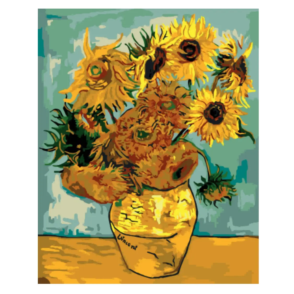 Dropshipping Wholesale OEM ODM Custom Sunflower DIY Paint by Numbers Kits Sets For Adults Beginner