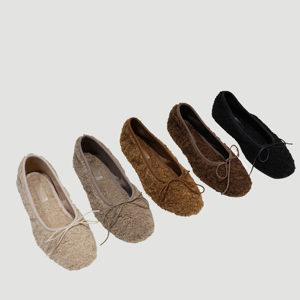 Chaussures d'hiver décontractées en peau de mouton avec dentelle pour femme, mocassins en peluche, ballerines - Product Image 5