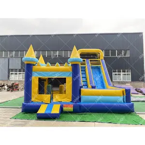 Castelo inflável ao ar livre combo salto castelo com deslizamento e piscina para aluguer de festas