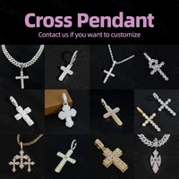 Pendentif personnalisé Collier croix de haute qualité Plaqué or 18 ct Hommes Femmes Pendentif Moissante VVS en argent S925
