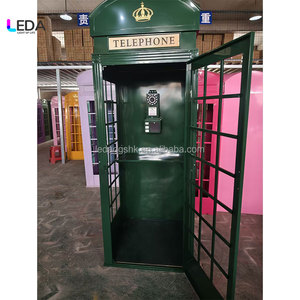 LEDA Cabina Telefónica Decorativa de Hierro Forjado Grande para Exterior, Adorno de Pie para Recepción y Salón - Product Image 4
