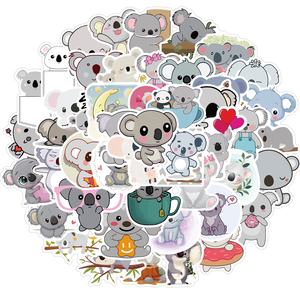 50 pièces <span class=keywords><strong>Koala</strong></span> mignon fille autocollant étiquette pour calendrier ordinateur portable téléphone portable bagages bouteille vinyle étanche autocollants - Product Image 1