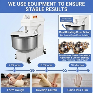Amasadora de Espiral Industrial de Alto Torque de 25 kg/50 L, Venta Directa de Fábrica para Panadería Artesanal Profesional - Product Image 4