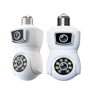 Caméra de surveillance V380 PRO à deux objectifs, interphone bidirectionnel à 360 degrés avec détection de mouvement, caméra ampoule E27 - Product Image 1
