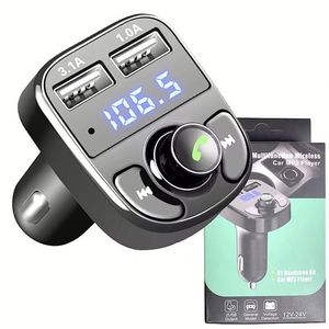 Hot Sale X8 Mp3 Player <b>Wireless</b> 5.0 Dual FM <b>Transmitter</b> Hands-free Audio Kit Car Charger for Vehicle - Product Image 6