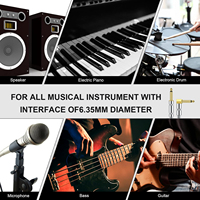Grosir Pabrik steker sudut kanan gitar kepang instrumen Audio kabel Bass 6.35mm TS sampai 1/4 dalam kabel gitar listrik