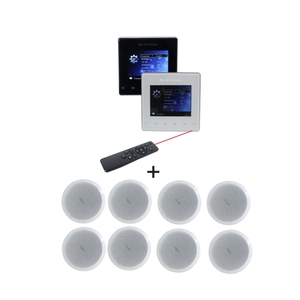 4 Kênh <span class=keywords><strong>Mini</strong></span> 25 Wát Không Dây Bluetooth Home Âm Thanh Hệ Thống Âm Nhạc Wall Mount Amplifier Với 8 Cái 6 ''Loa Trần - Product Image 1