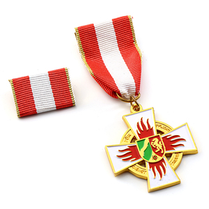 Aanpassen Zacht Email Logo Vergulde Metalen Medaille Linten Pin Borst Badge Doos Medaille Eer Fabrikanten - Product Image 2