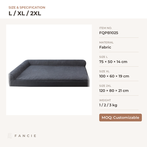 Canapé-lit pour <span class=keywords><strong>chien</strong></span> en forme de L, avec housse amovible et lavable et accoudoir rembourré, pour chiens de taille moyenne et grande, OEM - Product Image 4