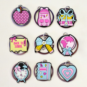 2026 Custom Removable DIY Pvc Cartoon School Study Keychain Charms Keychain Llaveros Key <b>Ring</b> for Student - Product Image 4