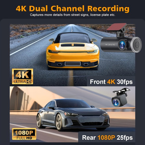 Registratore di Guida per Auto a <span class=keywords><strong>2</strong></span> Canali con Doppia Lente HD, Dash Cam 4K, WiFi e GPS Opzionale, Telecamera per Cruscotto - Product Image 4