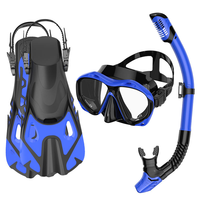 Ensemble de plongée étanche à double lentille en silicone liquide de haute qualité masque de plongée et palmes pour la natation et l'apnée