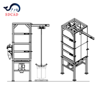 SDCAD kundenspezifischer Zementsacksack 1m3 -3m3 kleiner tragbarer Zement-Silo, Zement-Hopper mit Schraubförderband und Staubfänger