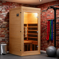 Sauna infrarouge à spectre complet pour 1 personne - Vente flash - Thérapie par lumière rouge en hemlock canadien - Sauna intérieur