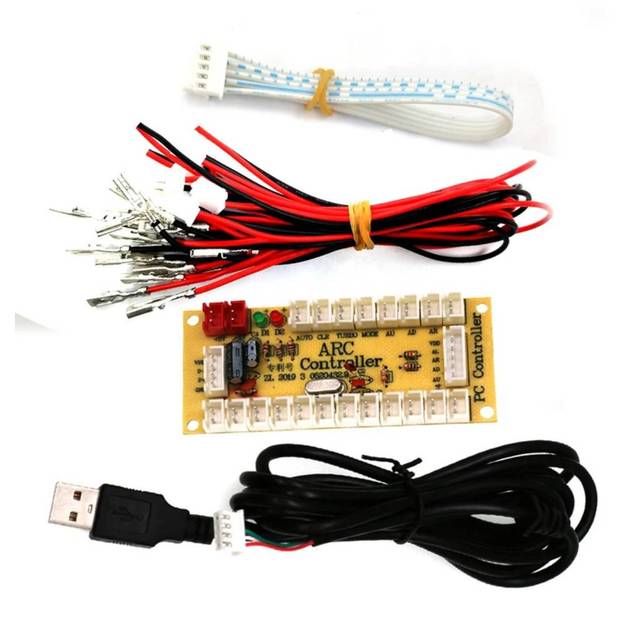 Aismartlink USB Arcade Game Controller by Arc Joystick Button Board Zero Delay Cable PC Raspberry Pi Game Machine