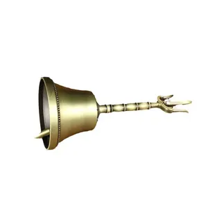 Campana mágica de latón Six Sons Jingyan Lama Ritual Holding Bell cobre puro campana mágica de tres puntas set bronce