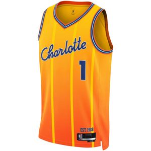 ชาร์ลอตต์ ฮอร์เน็ตส์ ลาเมโล บอลเสื้อแข่งรุ่นเยาวชน Orange City Edition Swingman สำหรับเด็กชาย 8-20 ปี เสื้อบาสเก็ตบอลคอวี ระบายความชื้นได้ดี - Product Image 2
