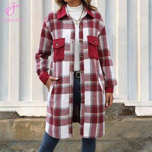 <span class=keywords><strong>Giacca</strong></span> Lunga <span class=keywords><strong>Invernale</strong></span> da <span class=keywords><strong>Donna</strong></span> Loveda, Moda Casual con Motivo a Quadri Spazzolato - Product Image 1