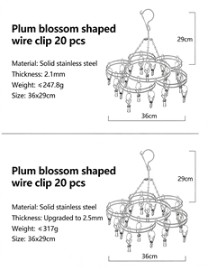Séchoir pliant multi-clip en acier inoxydable <span class=keywords><strong>pour</strong></span> chaussettes, serviettes et sous-vêtements, avec 20 pinces - Product Image 6