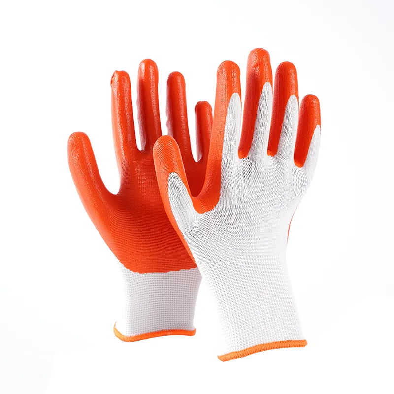 Weit verbreitete Orange Handschuhe Latex Nitril Pulver frei
