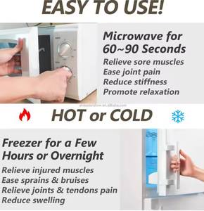 Grand coussin chauffant au micro-ondes <span class=keywords><strong>oreiller</strong></span> pour dos cou épaule ventre jambe humide enveloppement de chaleur avec soutien de thérapie par le froid - Product Image 4