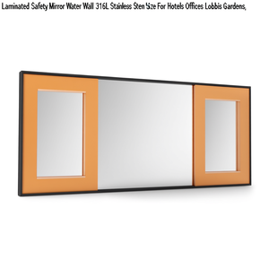 Laminated Safety Mirror Water Wall 316L Stainless Steel <b>Frame</b> Custom Size For Hotels Offices Lobbies Gardens - Product Image 3