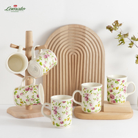 Prêt à expédier, grande réduction, cadeau pour le bureau et la maison, tasse à thé en céramique avec motifs floraux, mug à café en céramique
