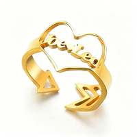 Bague personnalisée en acier inoxydable 316L gravée au laser, ajustable, pour femmes et hommes, petite série OEM/ODM, cadeau