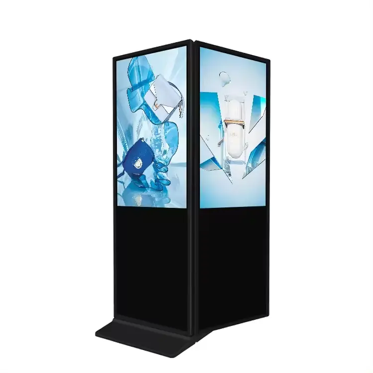 Vloerstandaard Digital Signage Kiosk 43 49 55 65 Inch Dubbelzijdig Scherm Totem Voor Reclame Spelers Display