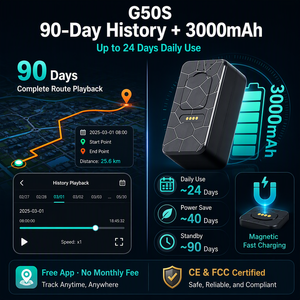 Mini Rastreador <span class=keywords><strong>GPS</strong></span> G50S 4G 3000 mAh, Dispositivo de Rastreo <span class=keywords><strong>GPS</strong></span> Magnético a Prueba de Agua <span class=keywords><strong>para</strong></span> <span class=keywords><strong>Vehículos</strong></span>, Activos y Personas, Rastreo en Tiempo Real - Product Image 4