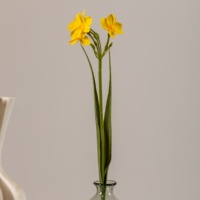 Mini fleurs de narcisse artificielles faites à la main au toucher réaliste pour les bouquets de mariage DIY et la décoration de la maison de Pâques, printemps en vrac