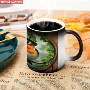 Standard Size Sublimation <b>Ceramic</b> <b>Mug</b> 11oz Frosted Black Heat Sensitive Magic Coffee Cup - Product Image 5